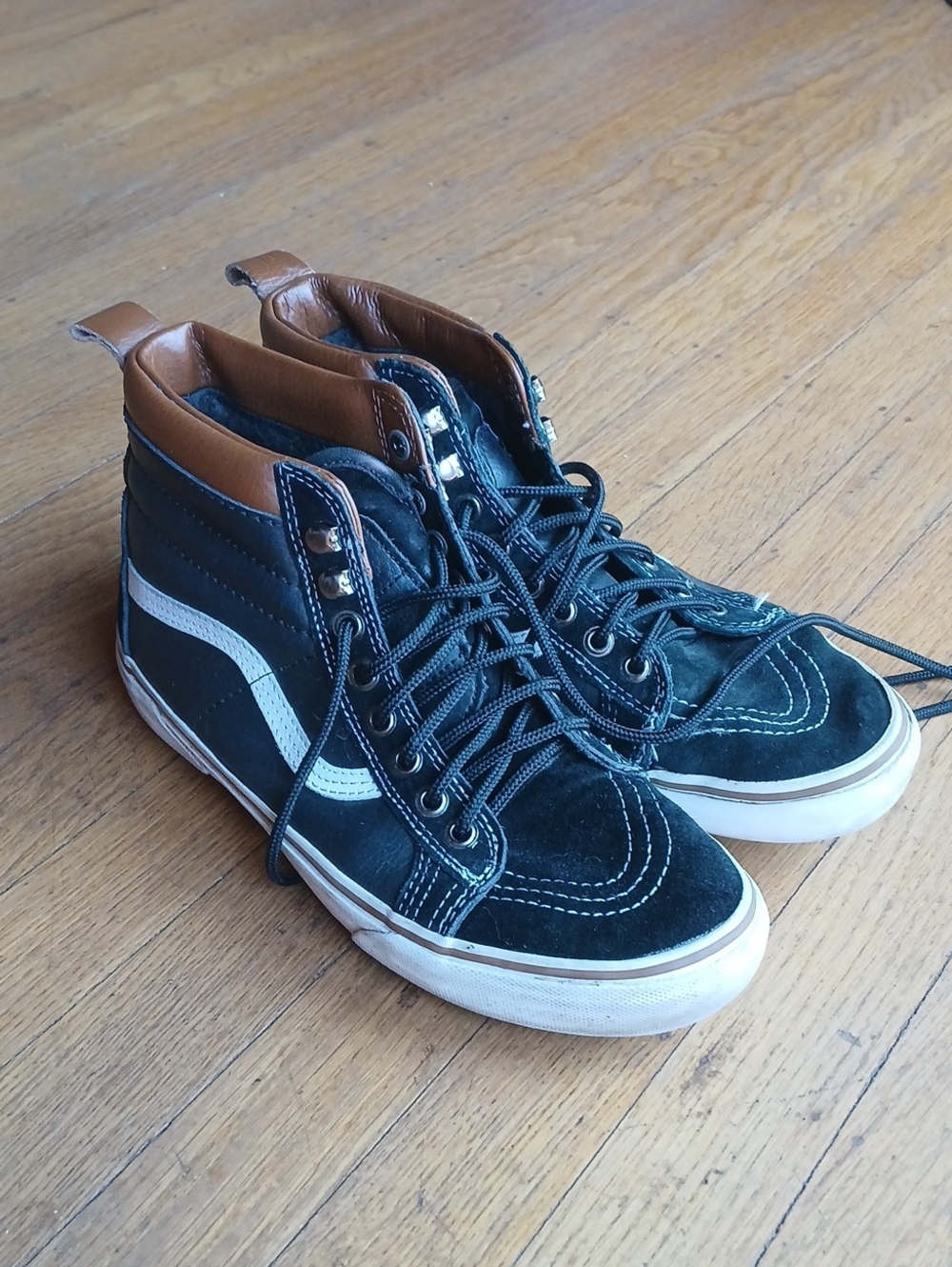 Leather vans old skool high top Size 8.5